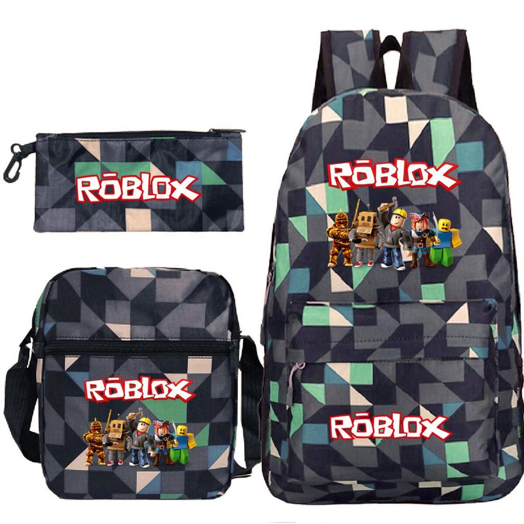 Primary And Secondary School Students Casual Schoolbag Three-Piece Cartoon Game Merchandise Printed Children'S Fashion Backpack
