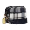 Coach Dempsey 14 Classic Plaid Jacquard Pebble Leather Camera Bag Women Shoulder Bag Dark-Blue White C8681-IMF23