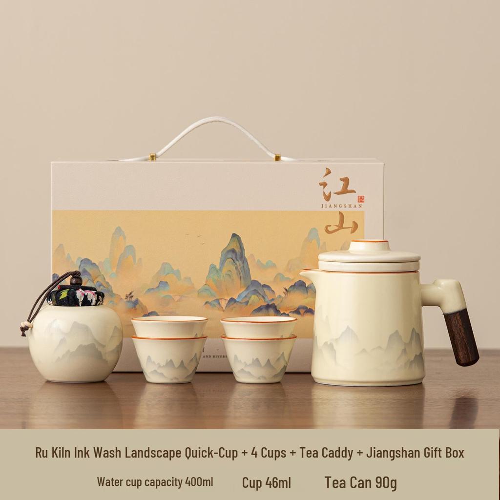Portable Luxury Travel Tea Set: Quick Brew Cup for Outdoor Camping and Vehicles