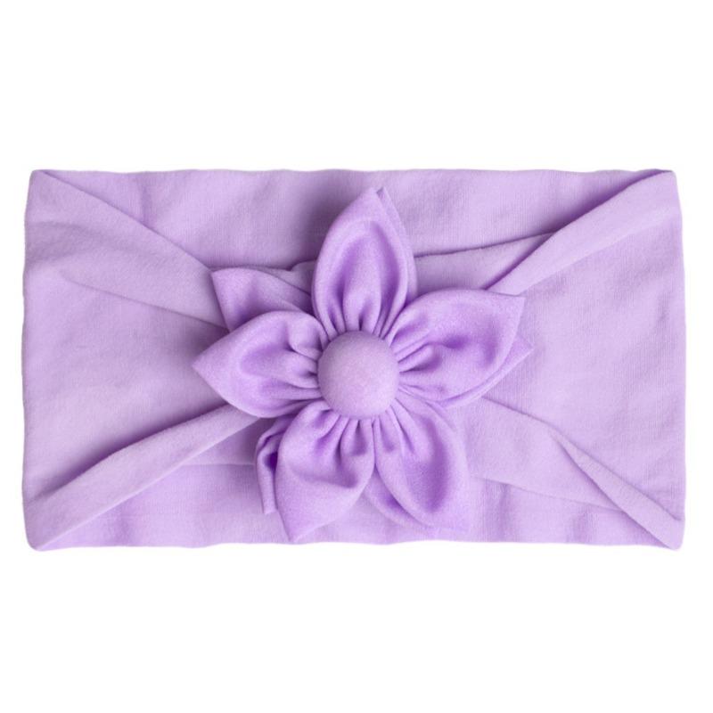 New children's headband, baby soft solid color flower nylon headscarf, thin breathable baby hair accessories