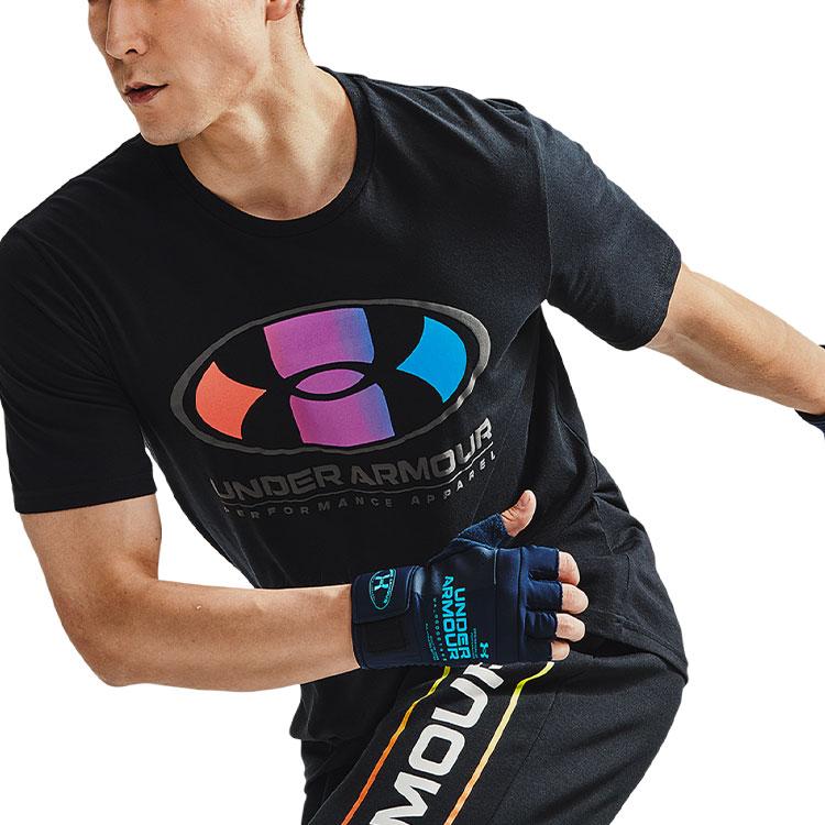 Under Armour T-shirt Girocollo con Stampa Logo American Vintage Uomo T-shirt Nere 1361676-001