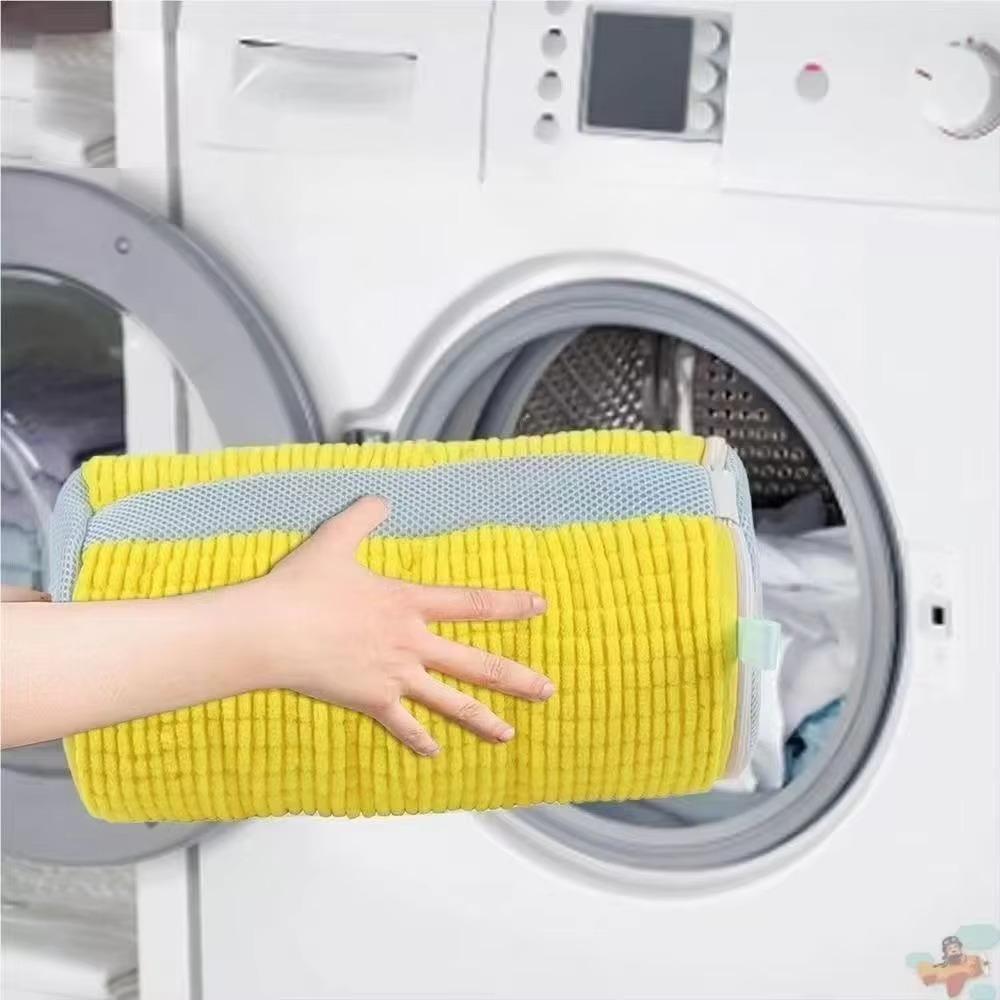 Durable Shoe Washing Machine Bag for All Shoe Types-Yellow with Blue Zipper,Ideal for Sneakers and Casual Shoes,Laundry Wash Bag