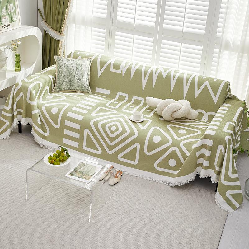 Chenille Boho Style Sofa Towel Dust-proof All-Season Universal for Living Room Camping Picnic Large Blanket Leisure Beach Towel