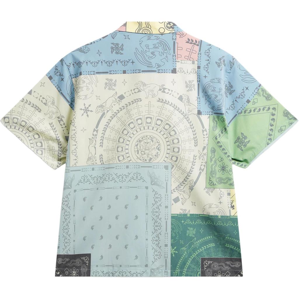 Li Ning × Verboden Stad Samenwerking Chinese Cultuur Serie Losse Pasvorm All-Over Print Korte Mouw Shirt Heren shirts ASHW053-1