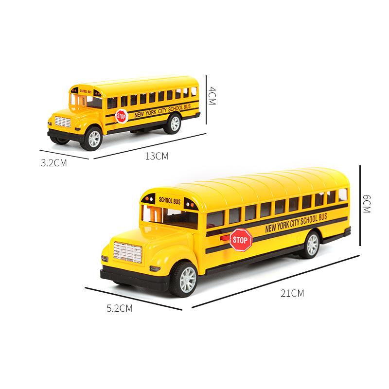 School Bus Children's Alloy Pullback Toy Simulation Open-door Campus Car Model