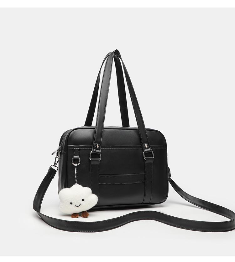 PU Women's Crossbody Bag: Japanese School Style JK Uniform Handbag, Solid Color Shoulder Bag for Student Commuting