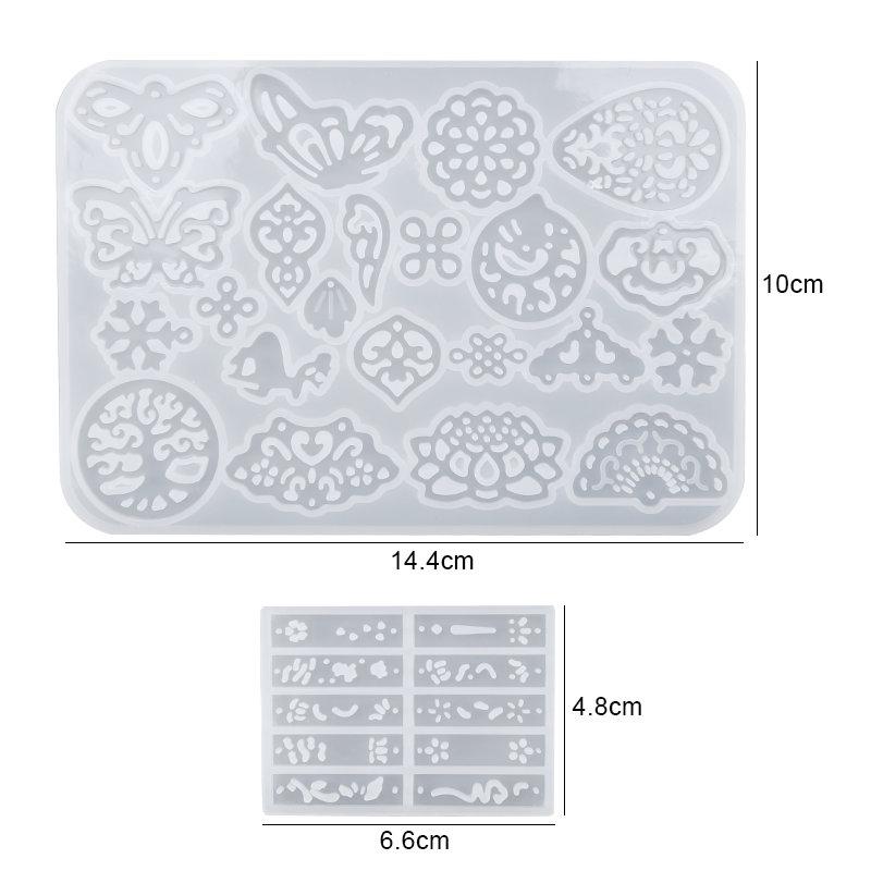 Resin Jewelry Molds Kit Chinese Style Earring Resin Molds Set with Earring Hooks Jump Rings for Earring Making Pendant Craft DIY