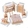 Wooden Dollhouse Furniture Set Miniature Toys Hobby Crafts Pretend Play Toy for Boys