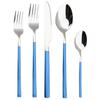 5Pcs Dinnerware Set Stainless Steel Tableware Set Knife Fork Spoon Dinner Set Black Gold Cutlery Set Kitchen Service for 6