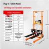 Compact Lightweight Electric Manual Hydraulic Forklift with Foldable Stacker