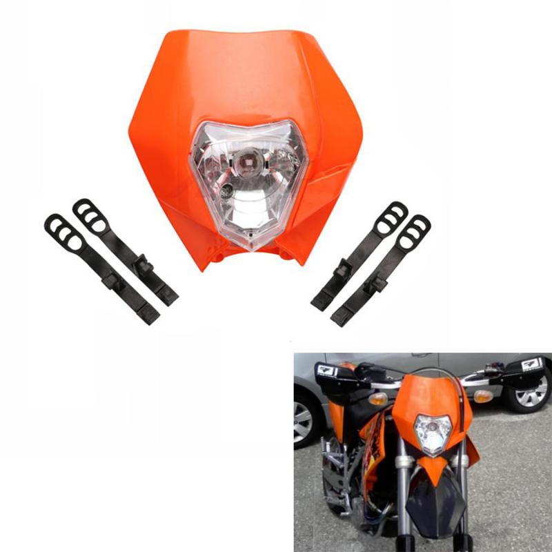 1X Orange Pp Plastic 12V 35W Motorcycle Scooter Headlight Lamp With Hi/Lo Option