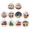 Christmas Cross Stitch Kit for Beginners Embroidery DIY Material Package with Hoops Colored Threads