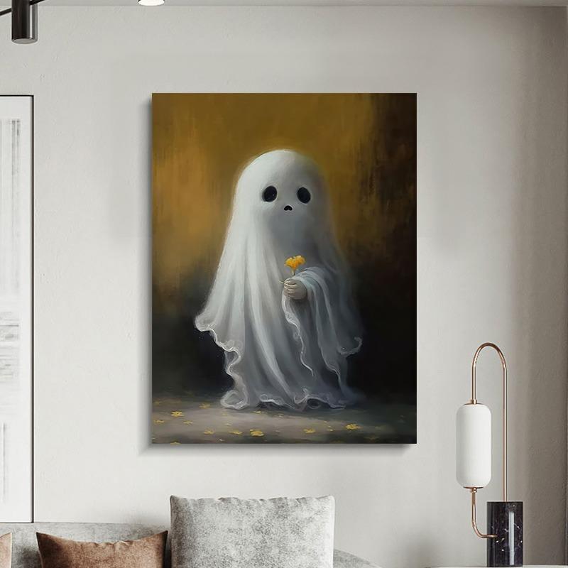 Vintage Halloween Cute Black Cat Candle Ghost Canvas Painting Nordic Dark Horror Academy Posters Bedroom Wall Art Home Decor