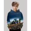 Jungen Mode 3D Druck Auto Traktor Hoodies Kinder Sweatshirt Hoodies Jungen Oberteile Herren Trainingsanzüge Outdoor Kleidung Outdoor Hoodies