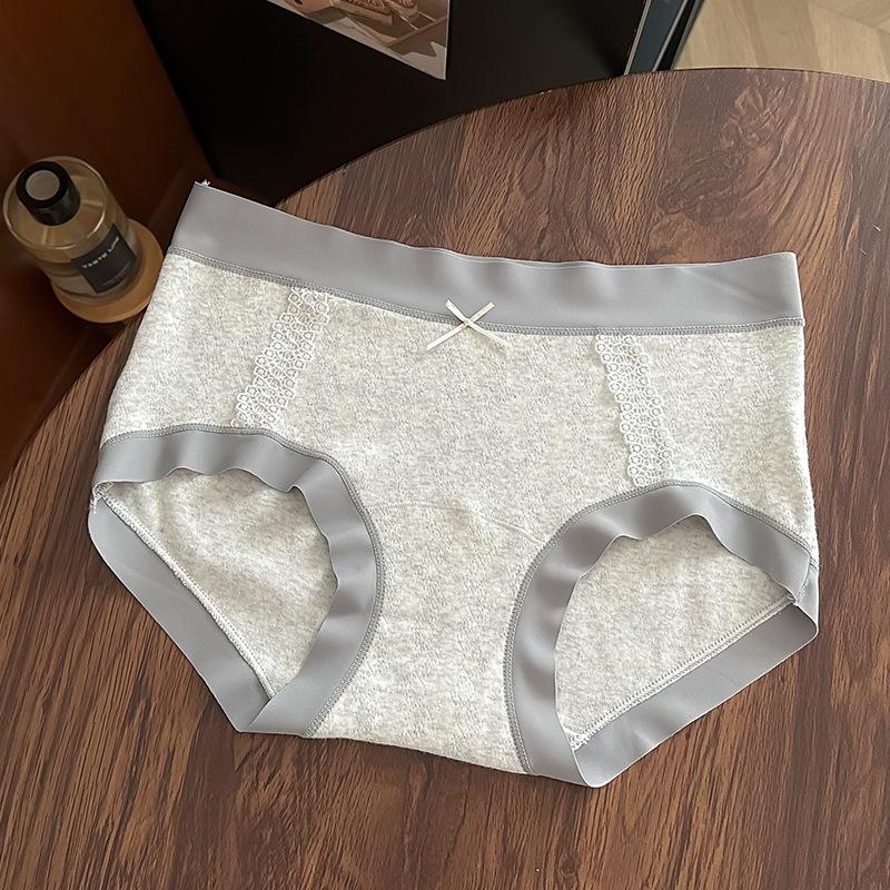 Женские хлопковые трусы-треугольники большого размера для весны и осени, кружевные, цветные, с удлиненной ластовицей M