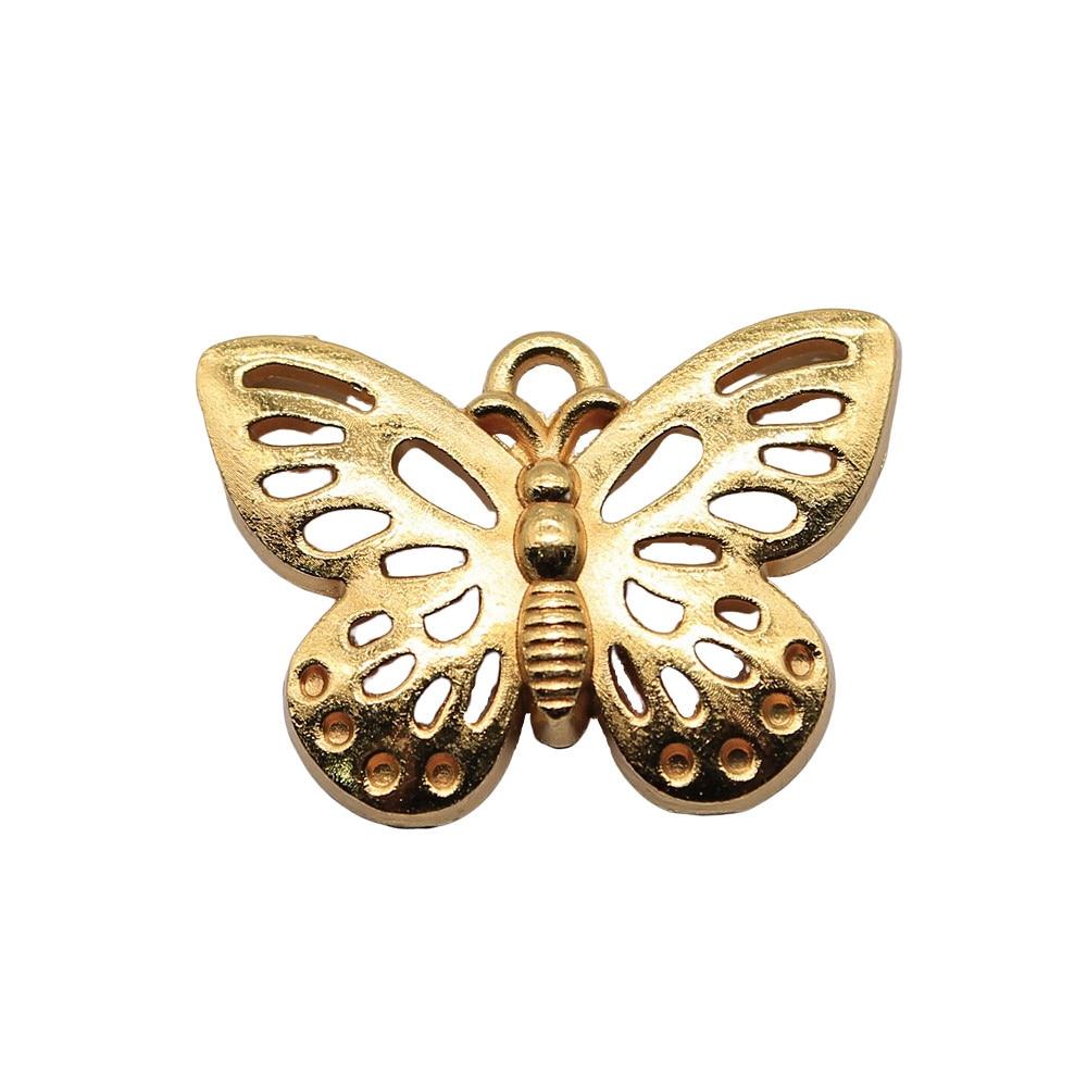 

10шт подвески-бабочки золотистого цвета из цинкового сплава 25х18мм