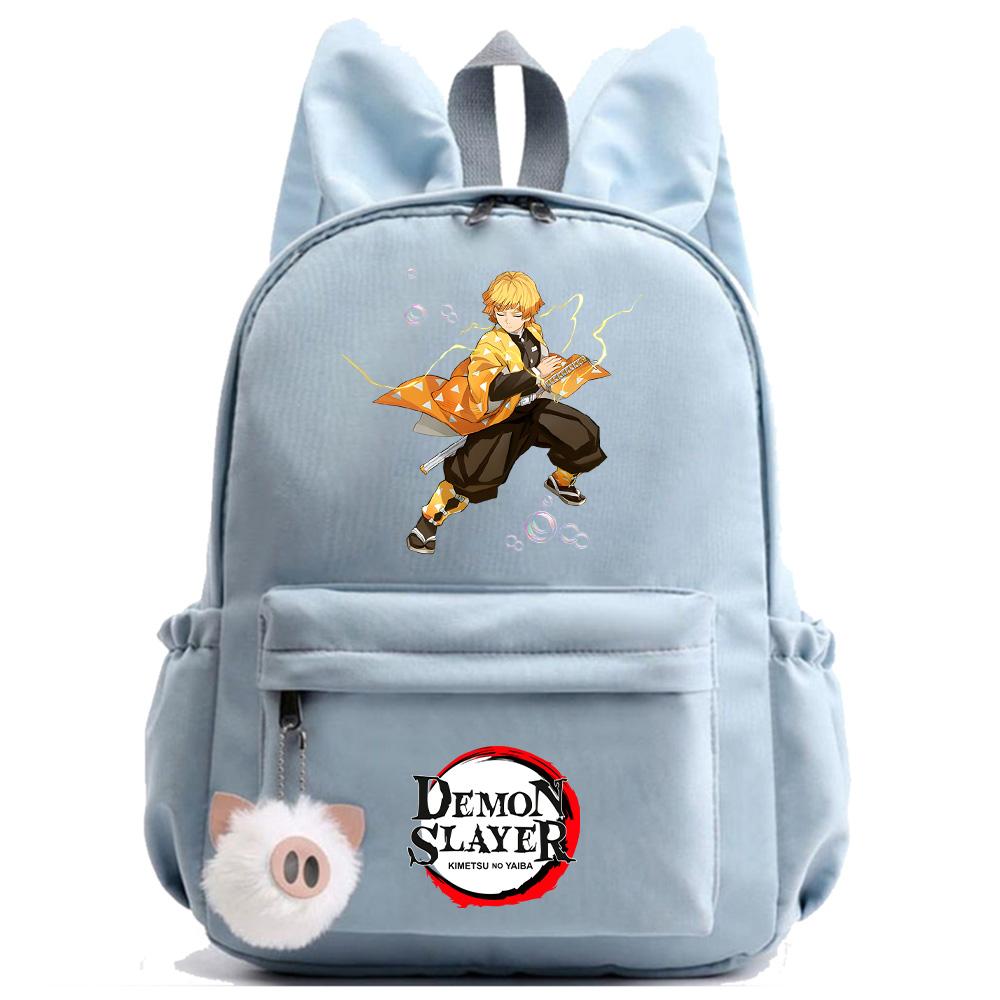 Anime Cartoon Demon Slayer Aufdruck Rucksack für Teenager Kinder Schüler Schultasche Mädchen Damen Große Kapazität Wasserdicht Reisetasche Geschenk Mochila