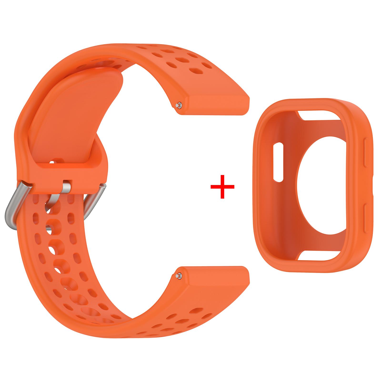 

Оригинальный силиконовый+чехол для Amazfit Bip 6, аксессуары для ремешка, мягкий дышащий ремешок Correa+защитная накладка-бампер для браслета Amazfit Bip6 For Amazfit Bip 6 оранжевый