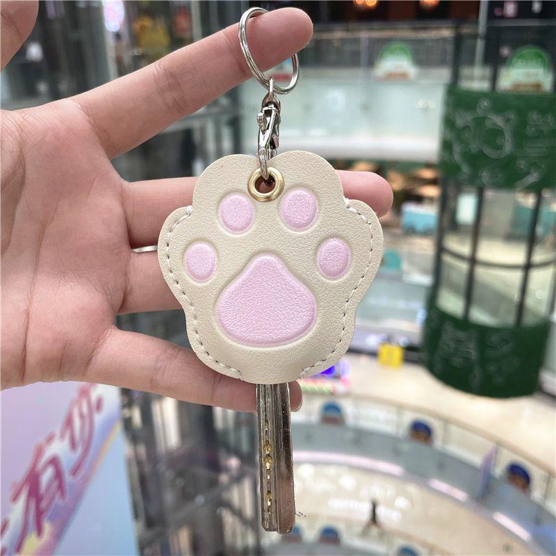 Personalized Cat Paw Keychain: Cute Women's Access Card Holder & Key Cover for Home and Vehicle