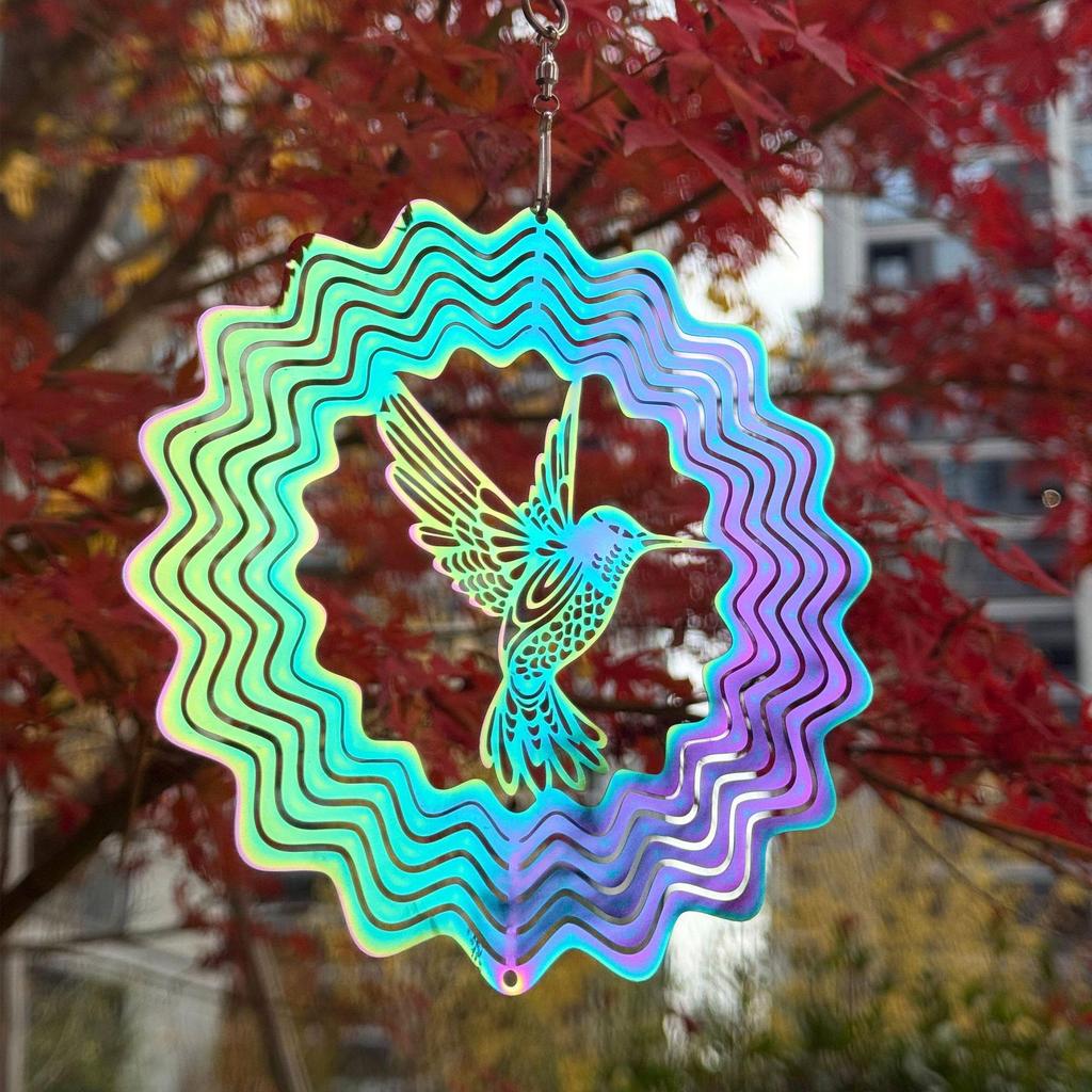 3D Mandala Rotating Wind Chime - Colorful Stereoscopic Spinner for Wall, Garden, or Courtyard Decoration