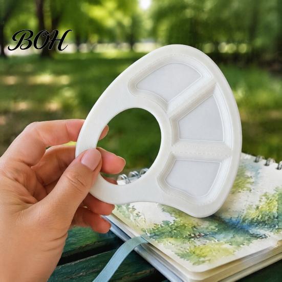 Portable Watercolor Palette for Outdoor Sketching Mini Paint Tray, with Thumb Hole, Lightweight Durable Professional Artist Supply Studio Use