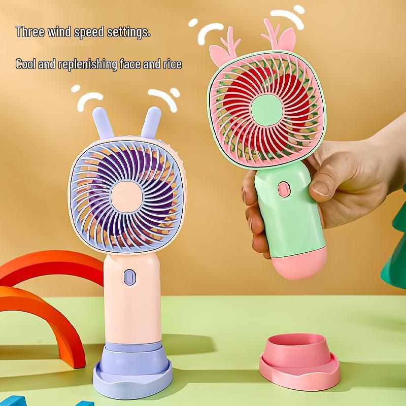 Southeast Asia Mini Cartoon USB Rechargeable Handheld/Desk Fan