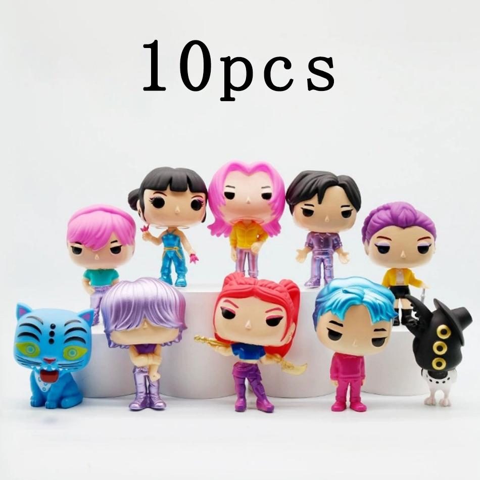 

10pcs/set Cute Witch Hunting Group KPOP Figurine Series Protagonist Group Magpie Model Anime Game Doll Model Home Decoration