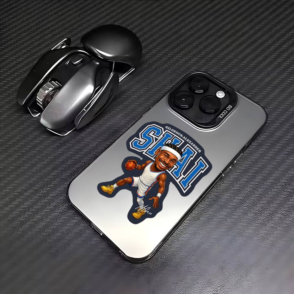 B-Basketball S-Shai G-Gilgeous A-Alexander Phone Case For iPhone 17,16,15,14,13,12,11 Plus,Pro Max,Colored Silver Phone Case