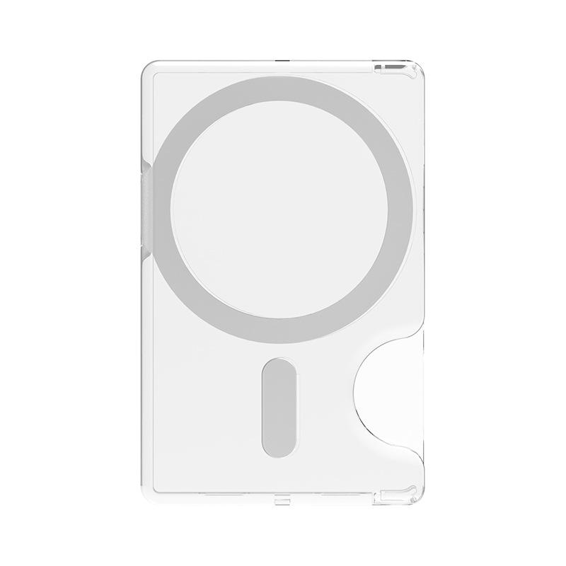 Magnetic Card Holder Phone Case: Transparent Hard Shell for 2 Apple Cards