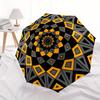 1pc Kaleidoscope Pattern Automatic Folding Umbrella, Portable & Foldable Design with 8 Ribs, Casual Outdoor Accessory Halloween and Christma