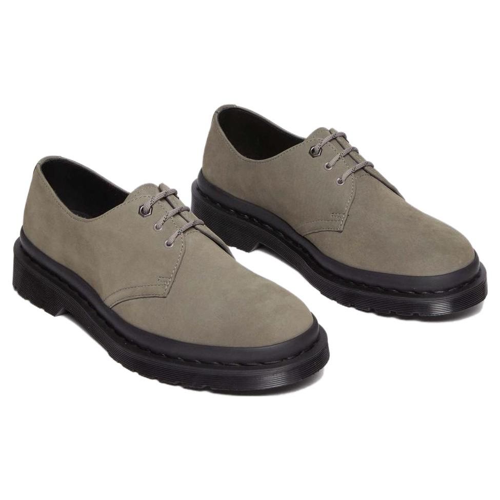 Dr. Martens Round Toe Lace-Up Fashion Versatile Loafers Unisex Loafers Gray-Green 31131059