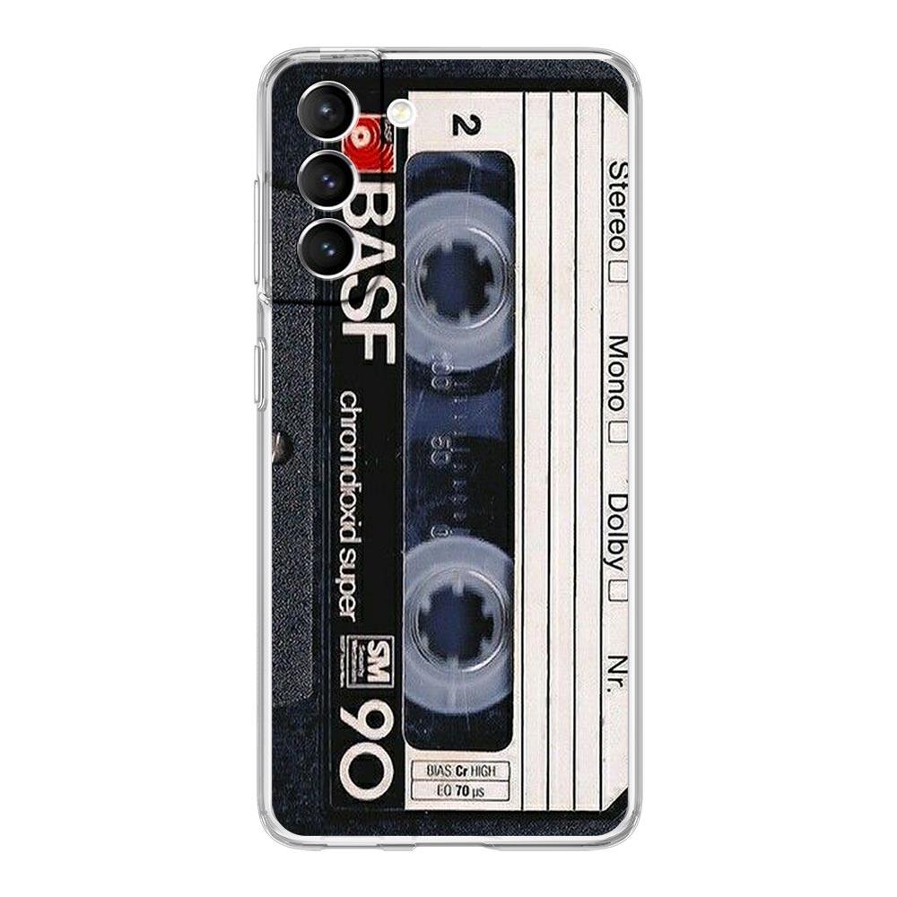 Phone Case For Samsung Galaxy S25 S24 S23 FE S22 Ultra S20 S21 5G S10 S9 Plus S10E S8 Clear Cover Magnetic Radio Tape Cassette