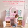 Kids Dressing Table, Kids Vanity Set with Stool, Pink