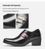 Men's New Arrival Pointed Toe Cuban Shoes - Large Size Casual & Formal Leather Heels for Weddings and Business.