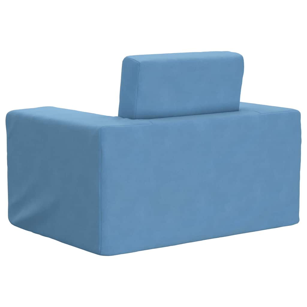 Kids Sleeper Sofa Blue Soft Plush