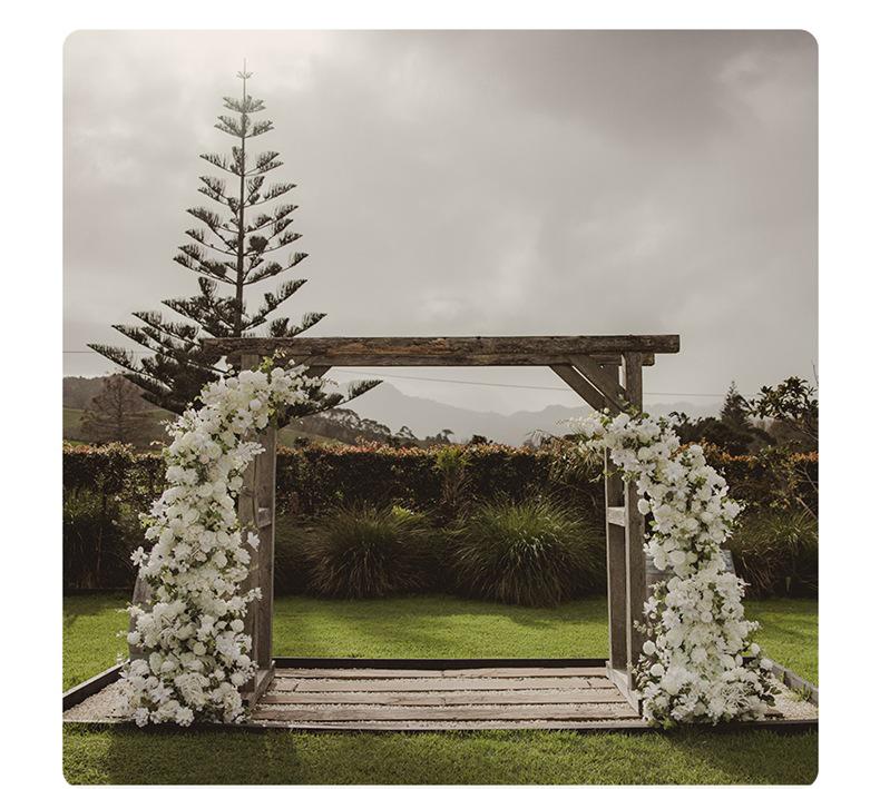 White Horn Artificial Floral Art Wedding Arch for Photography & DIY Decorations