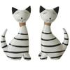 Adorno de Pareja de Gatitos Rayados, Adorno de Gato de Madera Minimalista Nórdico - Gato Lindo, Decoración de Escritorio