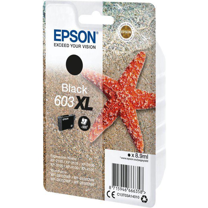Cartouche d'encre EPSON 603 XL Noir - Etoile de mer (C13T03A14010) - Faible coût et fiabilité