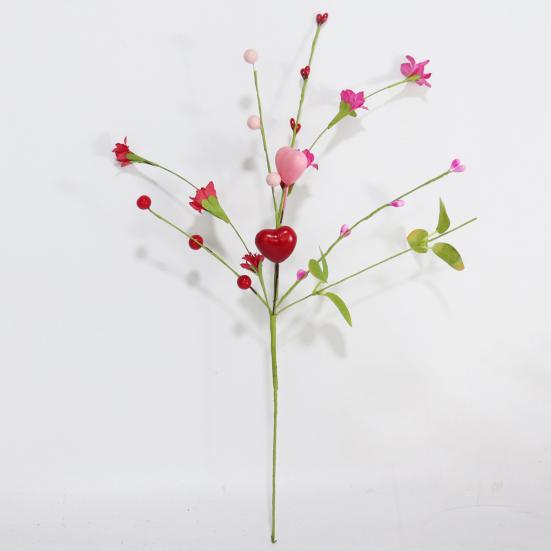 Umělé stonky bobulí na Valentýna Růžové Červené Bobule ve tvaru srdce Větvičky na Valentýna Svatba Oslava výročí Stůl Domácí dekorace