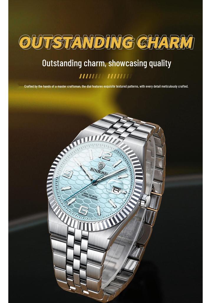 Binbang BINBOND Men's High-End Genuine 2025 Large Dial Watch
