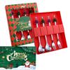 Set Regalo Cucchiaini da Caffè Forchette di Natale in Scatola con 1 Biglietto di Natale, Cucchiaino da Caffè Natalizio Forchette da Cena Cucchiaino da Dessert Stoviglie Regalo