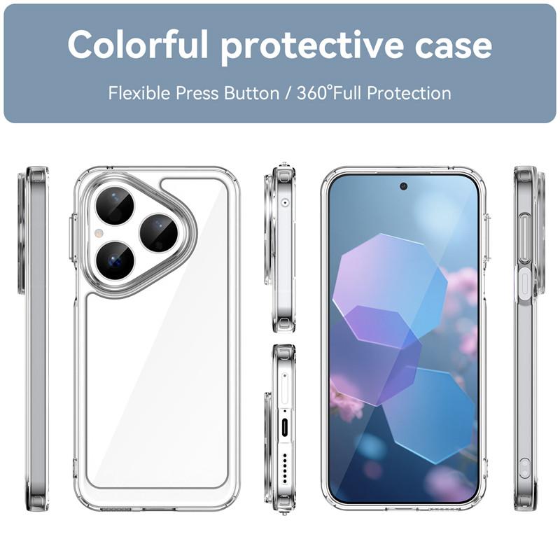 For Huawei Pura 80 Case Huawei Pura 80 Pro+ Pura 80 Ultra Cover Bumper Shockproof Clear PC + Silicone Protective Phone Cover