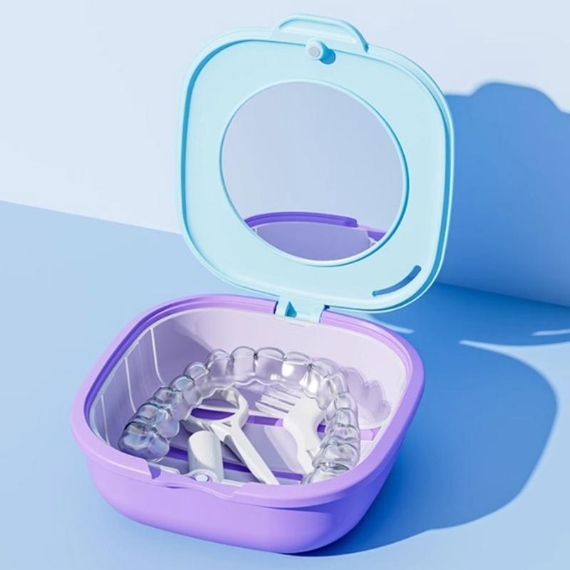 Travel Friendly Dental Appliance Storage Container for Clear Aligners and Retainers Leakproof ABS Materials