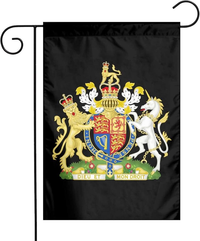 UK England Royal Coat of Arms United Kingdom Garden ag Double Sided 12x18 Inch Outdoor Decorative ag Fade Resistant Bann ZZU