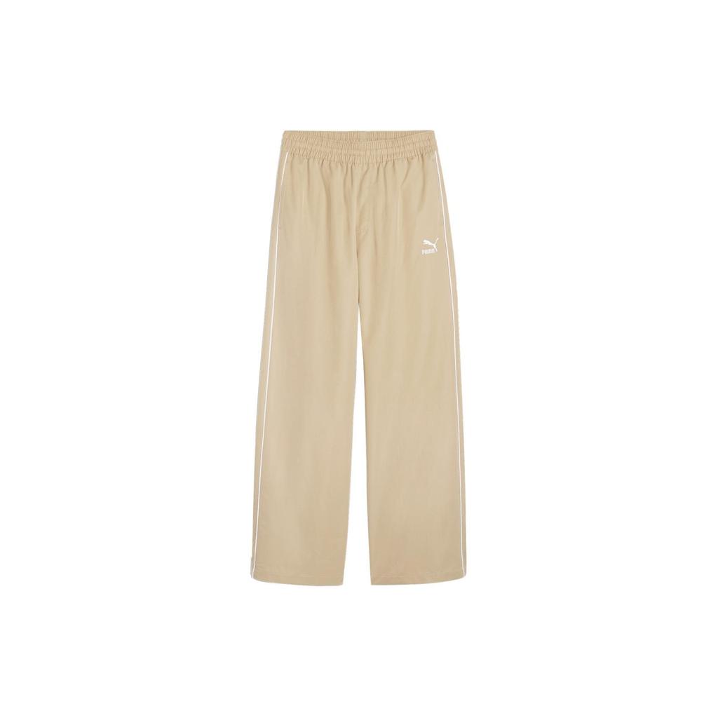 Puma T7 Relaxed Track Pants With Color Block Embroidery Design Women Pants Light-Brown 624216-83