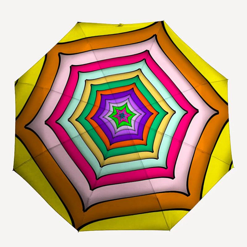 1pc Kaleidoscope Automatic Folding Umbrella - Portable Collapsible, 8-Rib Durable Frame, Perfect for Outdoor Use,  yy251218098