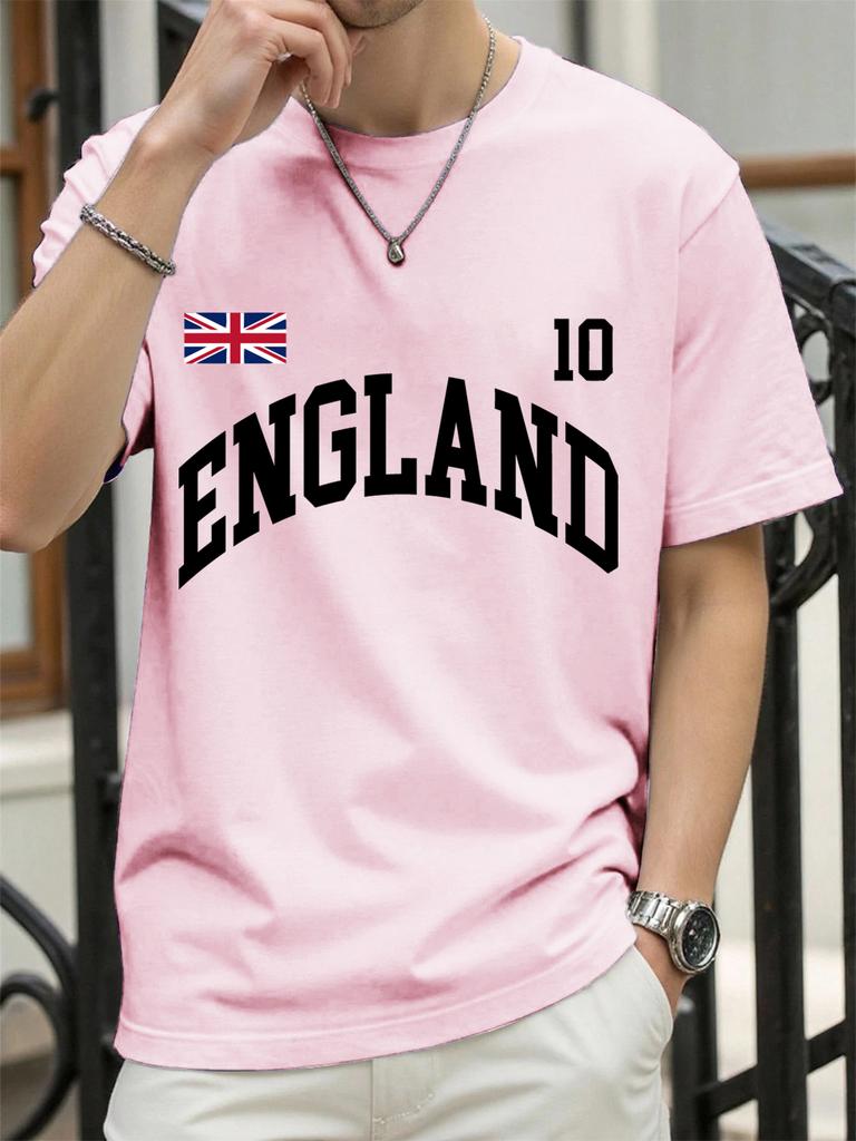 England Letter Uk Print TShirt For Men Cotton Summer T Shirts ONeck AllMatch Clothing Unisex Casual Loose Short Sleeve