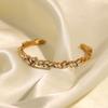 European and American elegant temperament minimalist cold wind versatile inlaid zircon opening bracelet bracelet does not fade bracelet