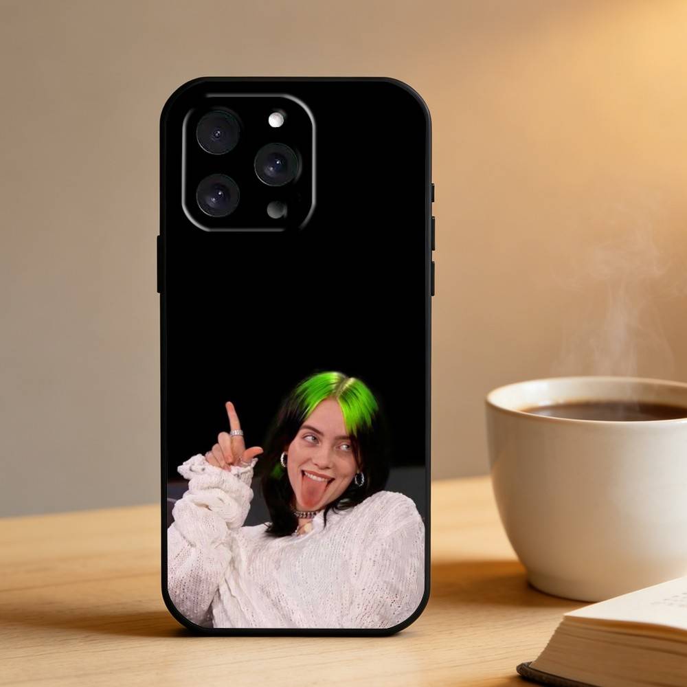 

Singer B-Billie Phone Case For iPhone 16,15,14,13,12,17,Pro Max,Plus Silicone Black Case iPhone14Pro