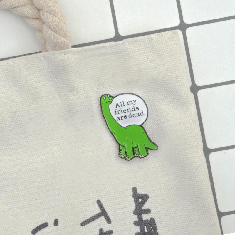 Green Trendy Dinosaur Brooch In Alloy Material Perfect For Fashion Lovers Collectors And
